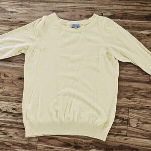 Joseph A Light Yellow Crew Neck Sweater